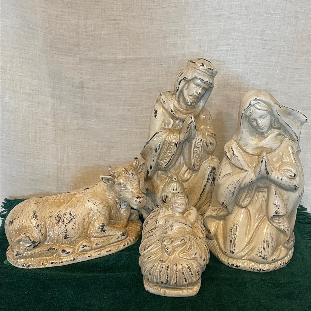 Vintage ceramic Nativity Figurine Set